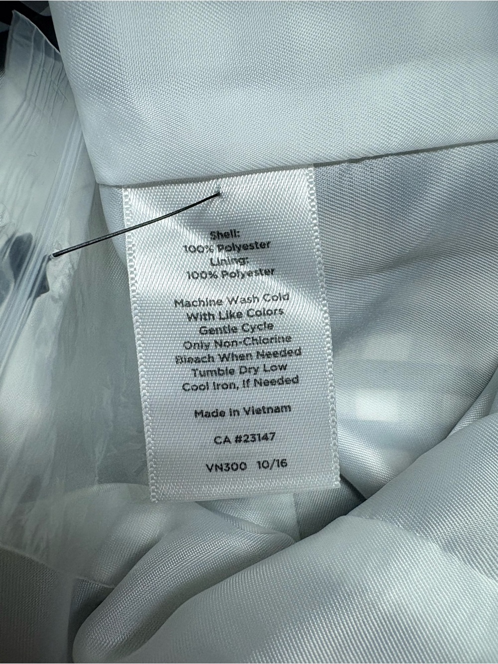 Talbots Classic Gingham Mac Black & White Button-Up Raincoat Trench Size 8 - Picture 15 of 16